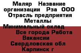 Маляр › Название организации ­ Рза, ООО › Отрасль предприятия ­ Металлы › Минимальный оклад ­ 40 000 - Все города Работа » Вакансии   . Свердловская обл.,Карпинск г.